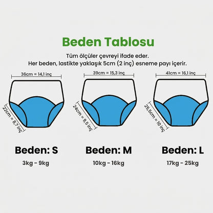 Pottyly® Tekrar Kullanılabilir Tuvalet Eğitim Külodu